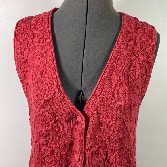 Style New York Embroid Front Solid Back Long Vest Size M - Picture 2 of 8